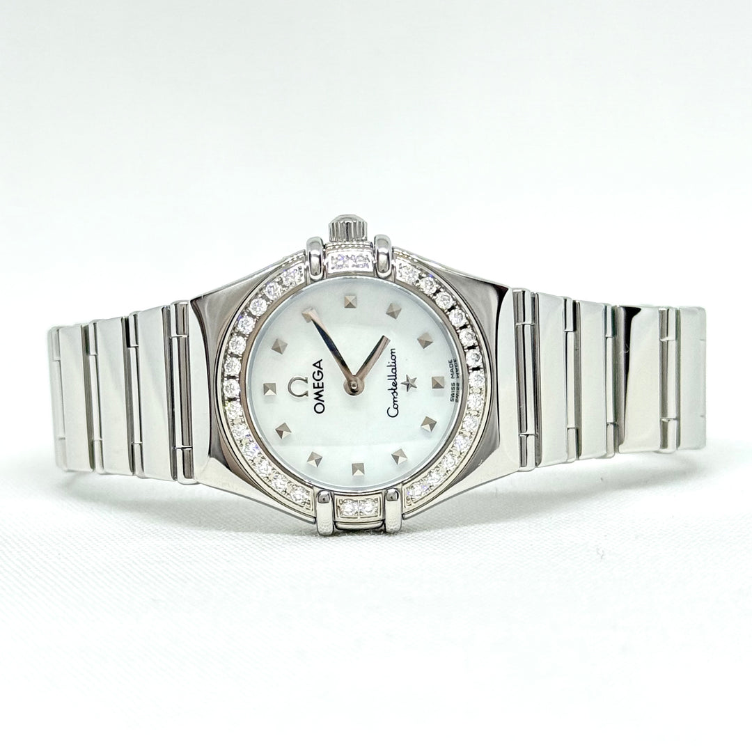 Omega Constellation Stainless Steel Diamond Bezel Ladies Watch