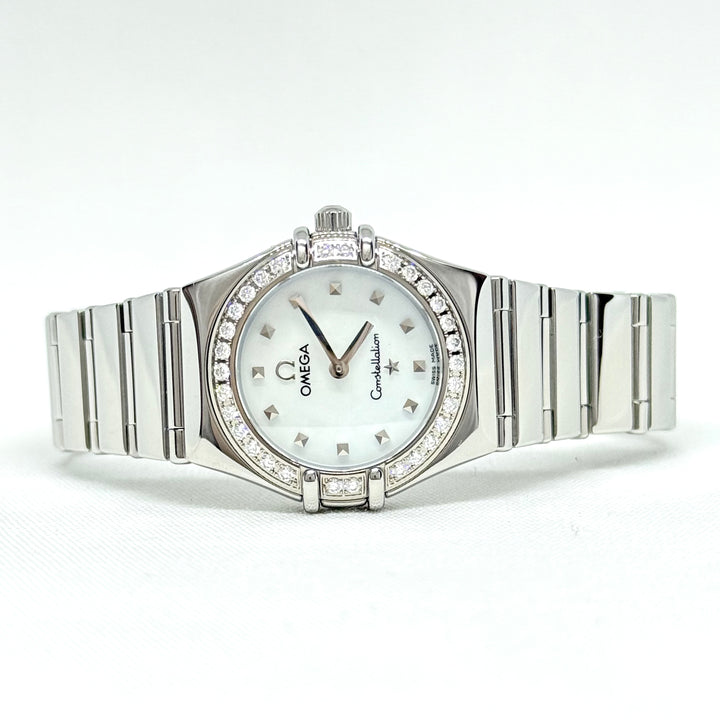 Omega Constellation Stainless Steel Diamond Bezel Ladies Watch