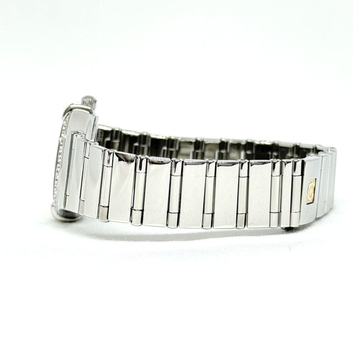 Omega Constellation Stainless Steel Diamond Bezel Ladies Watch