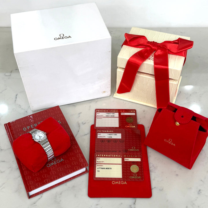 Omega Constellation Stainless Steel Diamond Bezel Ladies Watch