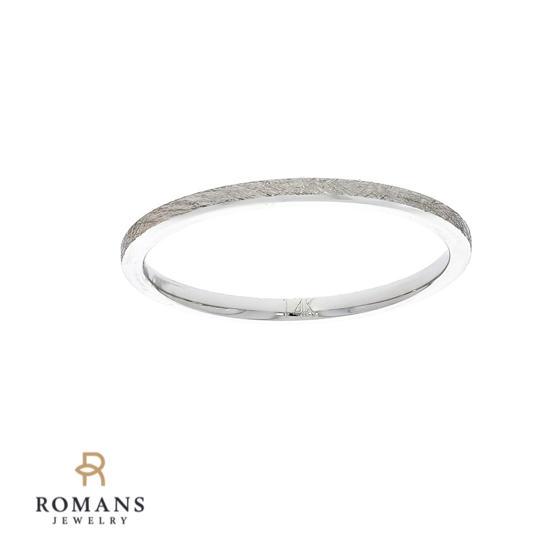 Ice Finish 2MM Band 14K White Gold