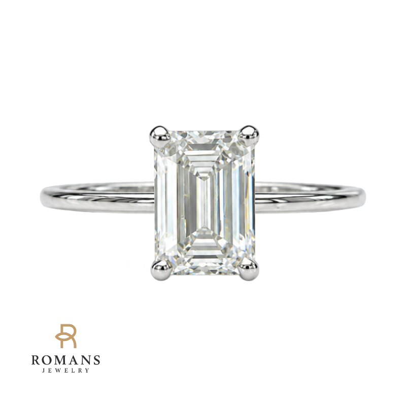 Isleana Emerald Cut Lab Diamond Ring 2CT 14K White Gold Solitaire