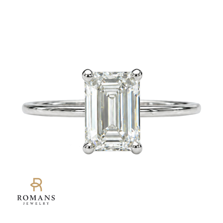 Isleana Emerald Cut Lab Diamond Ring 2CT 14K White Gold Solitaire