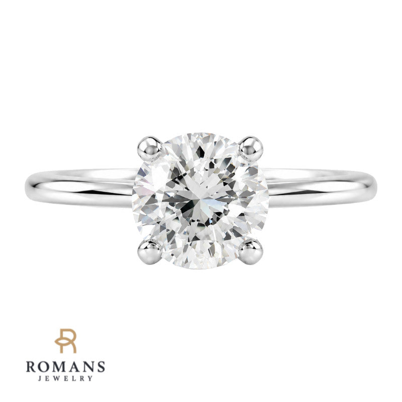 Isleana Solitaire 1.02CT Round Natural Diamond Ring 14K White Gold