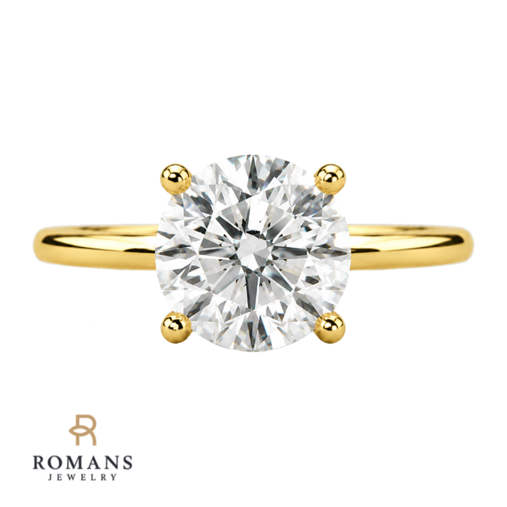 Isleana Solitaire Round 1.50CT Lab Diamond 18K Yellow Gold
