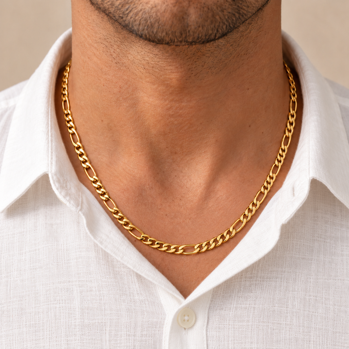 Figaro Chain 14K Yellow Gold 5MM 21"