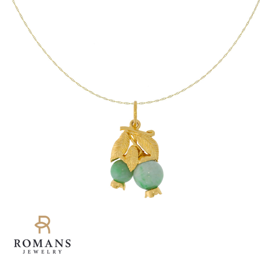 Jade Berry Pendant 24K Yellow Gold