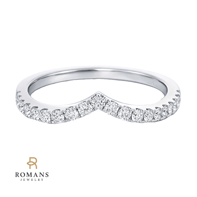 Lab Diamond Chevron Band 14K White Gold .25CTW