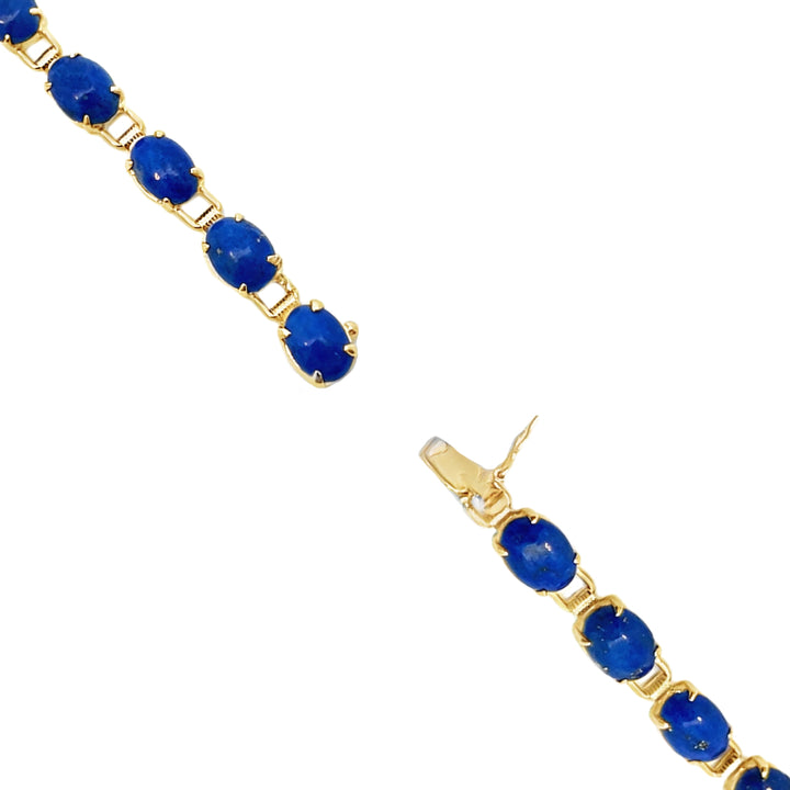 Lapis Cabochon Bracelet 14K Yellow Gold