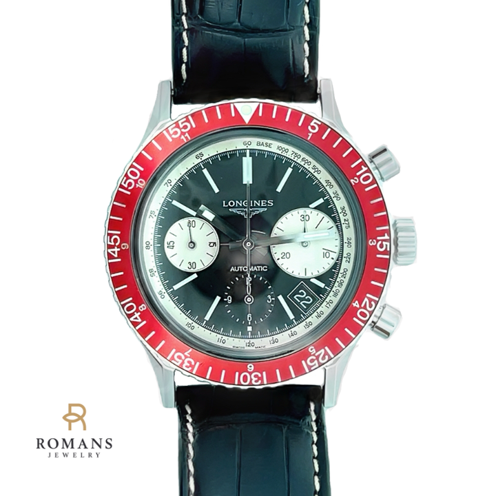 Longines Watch Heritage Driver Chronograph Auto Black Men's L2.808.4