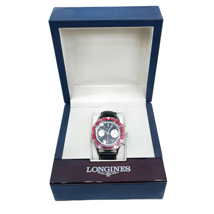 Longines Watch Heritage Driver Chronograph Auto Black Men's L2.808.4