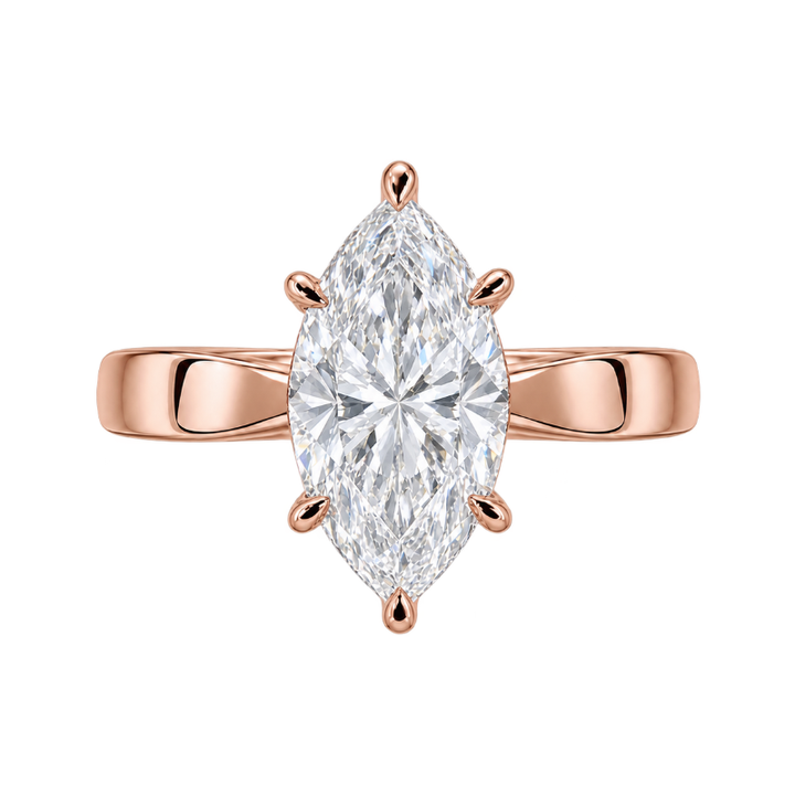Marquise 1.50CT Lab Grown Solitaire Engagement Ring 14K Rose Gold