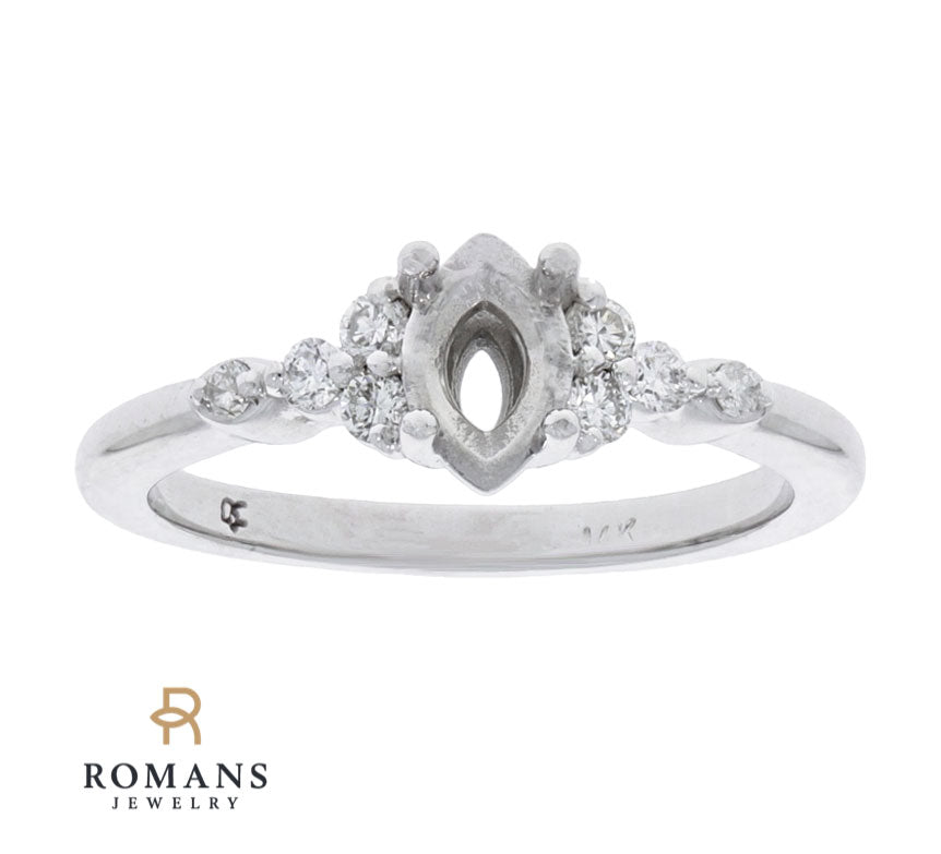 Marquise Diamond Engagement Setting 14K White Gold