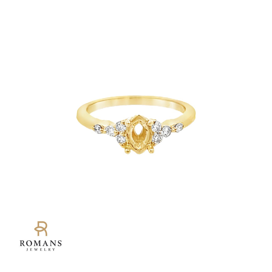 Marquise Diamond Engagement Setting Ring 14K Yellow Gold