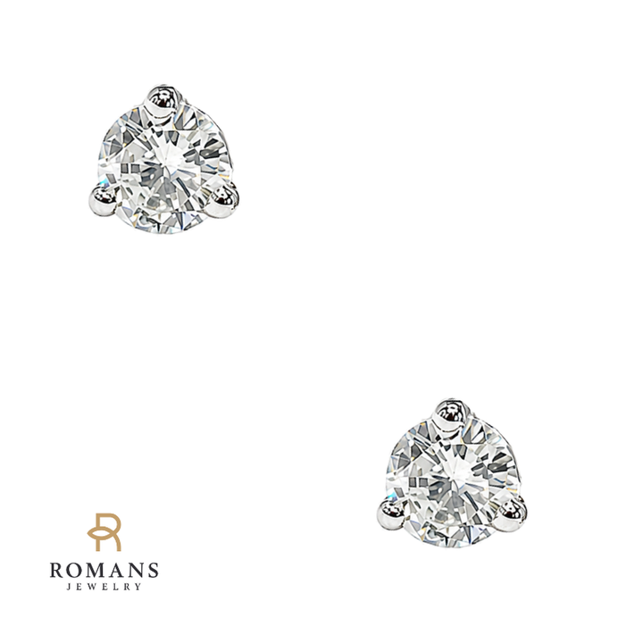 Martini Diamond Stud Earrings 0.32CTW 14K White Gold