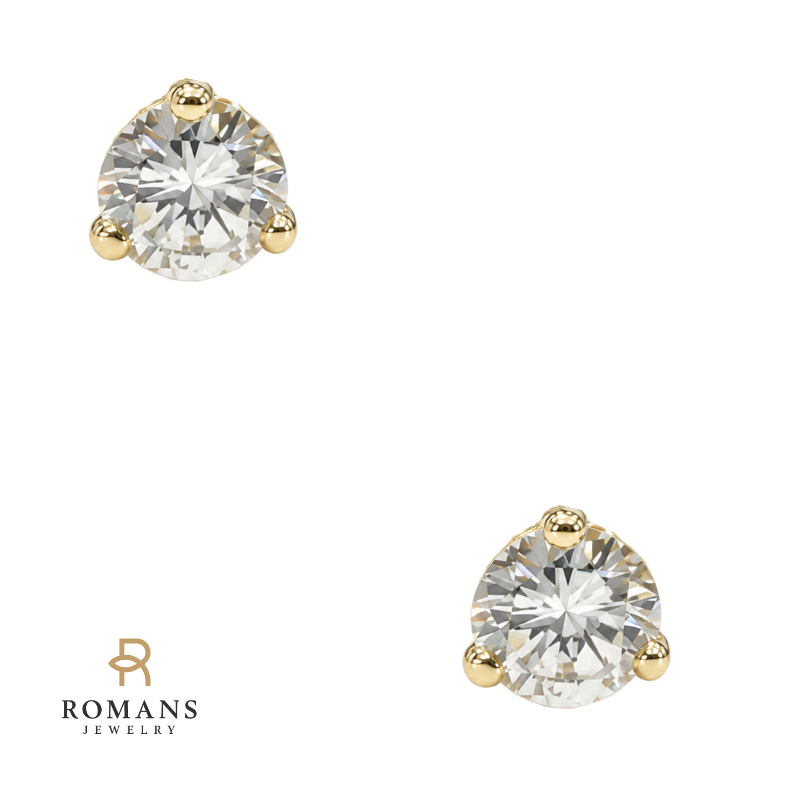 Martini Diamond Stud Earrings 0.36CTW 14K Yellow Gold