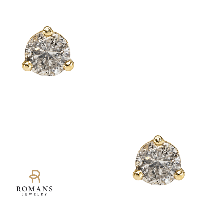 Martini Diamond Stud Earrings 0.51CTW 14K Yellow Gold