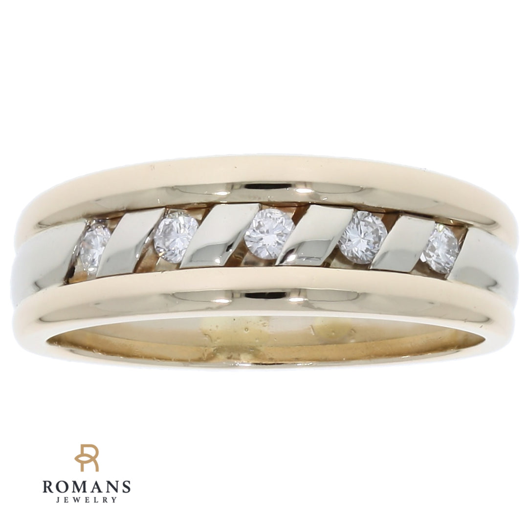 Men's Diamond Band 14K Two Tone .20 CTW