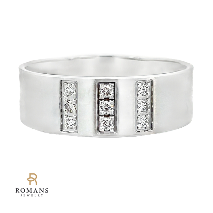 Men's Diamond Band 14K White Gold .09CT