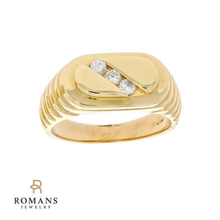 Men's Diamond Ring 14K Yellow Gold .15 CTW