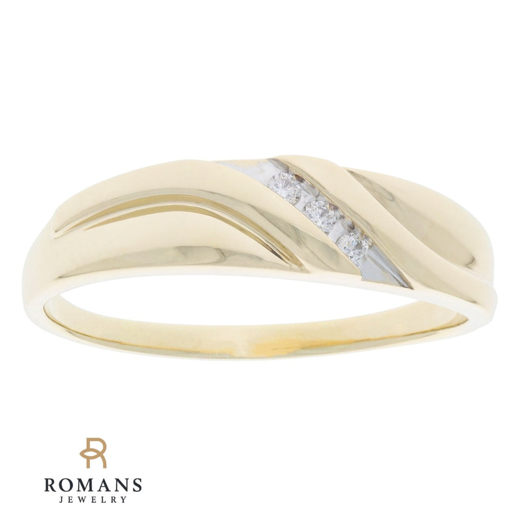 Men's Diamond Wedding Band 10K Two Tone