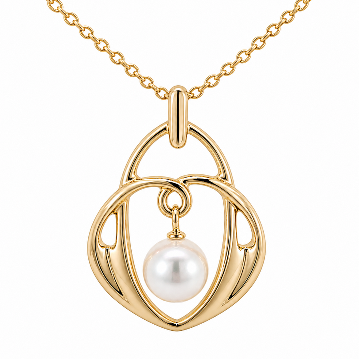 Mikimoto Pearl Necklace 14K Yellow Gold 17.5 Inch Chain