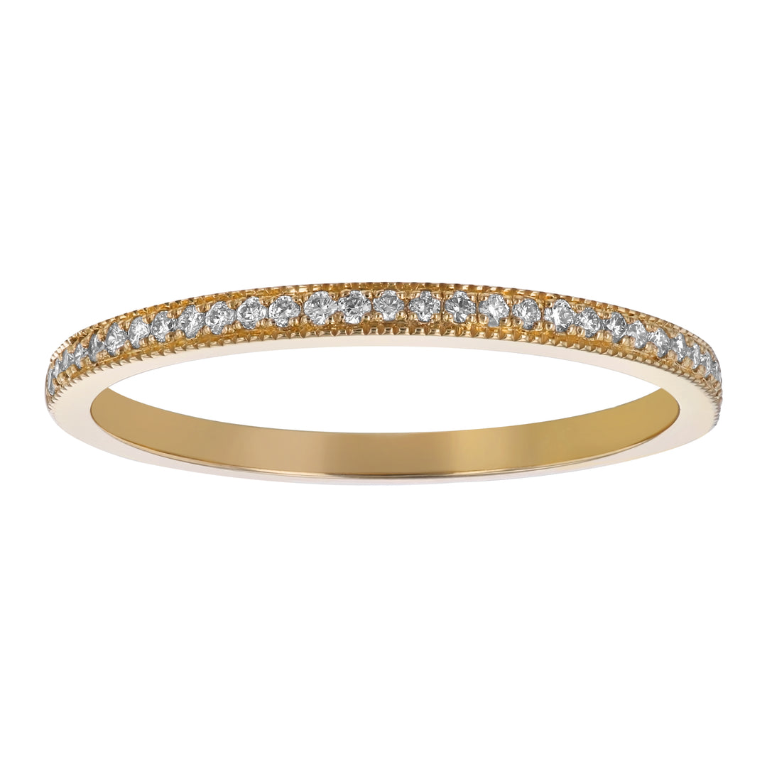 Milgrain Diamond Band 14K Yellow Gold .11CTW