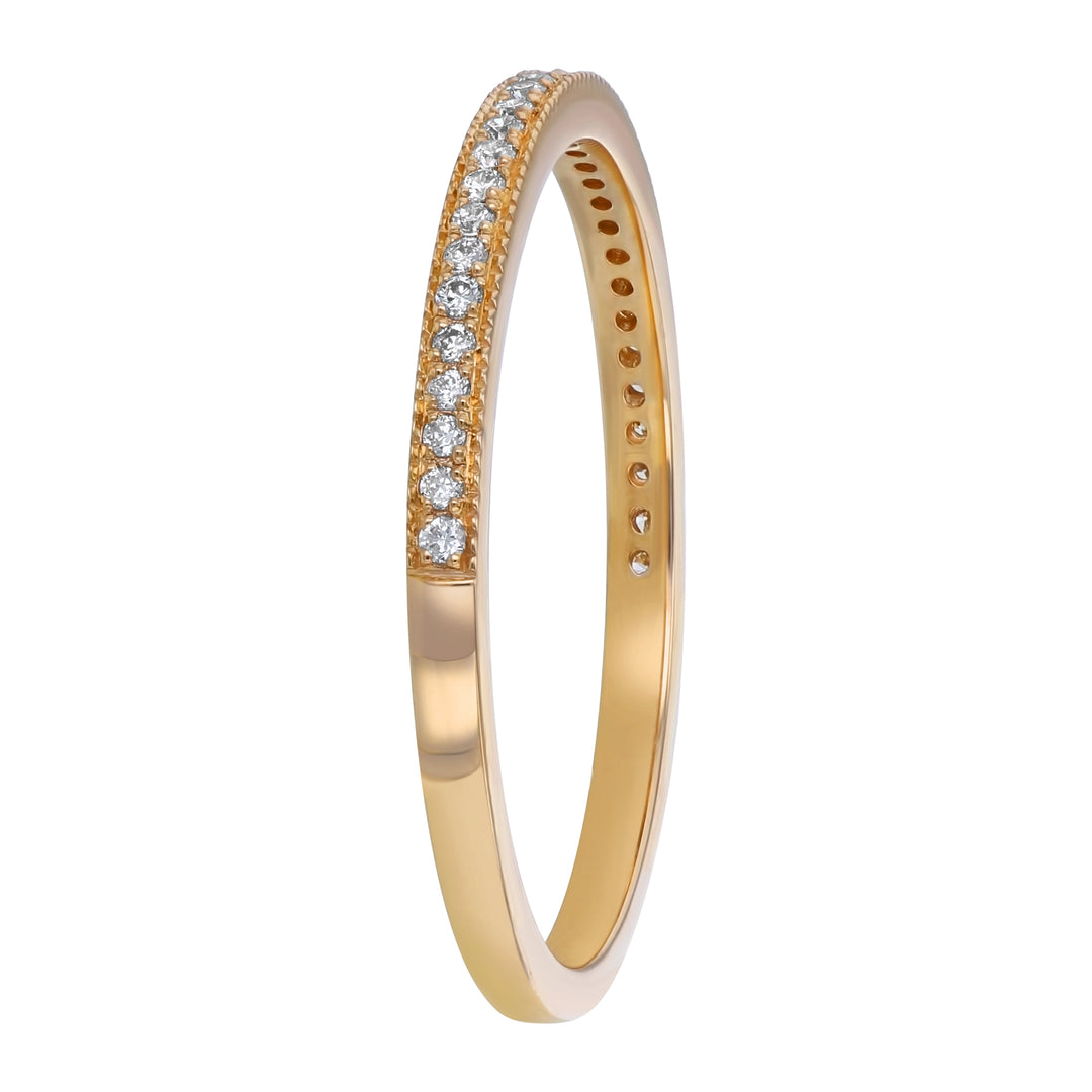 Milgrain Diamond Band 14K Yellow Gold .11CTW