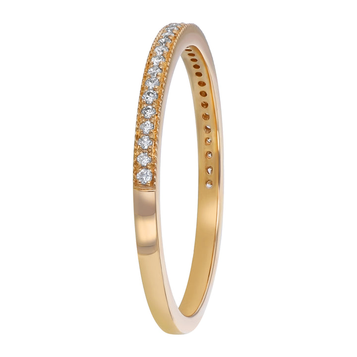 Milgrain Diamond Band 14K Yellow Gold .11CTW