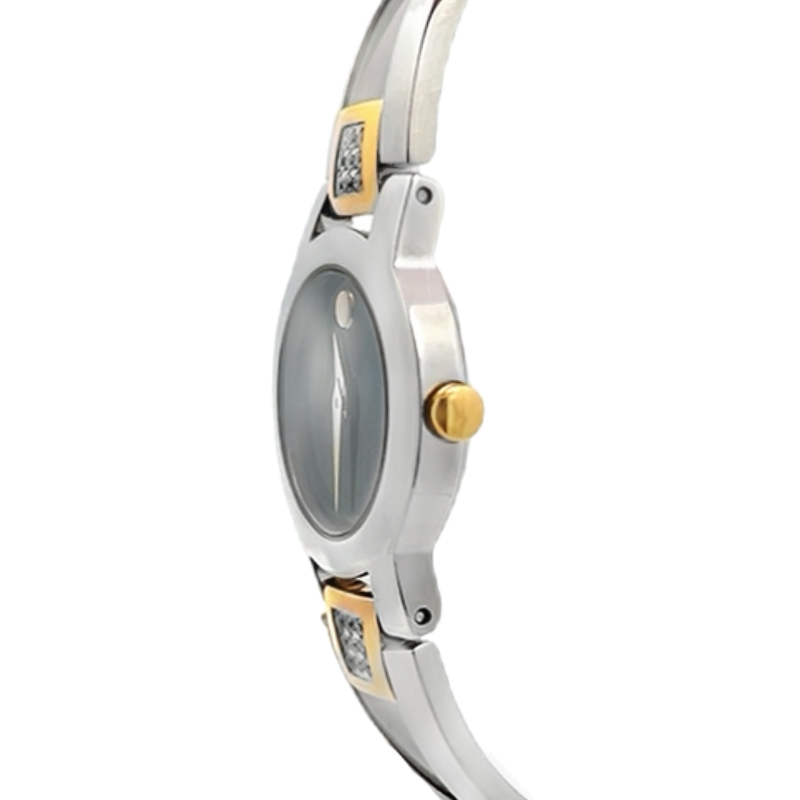 Movado Watch Amorosa Diamond Two-Tone Steel Bangle 81.E4.1842