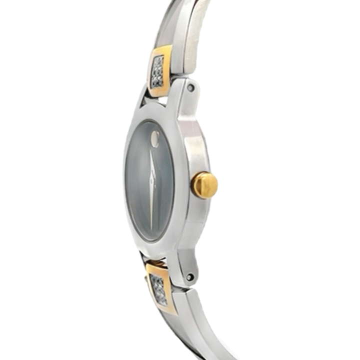 Movado Watch Amorosa Diamond Two-Tone Steel Bangle 81.E4.1842