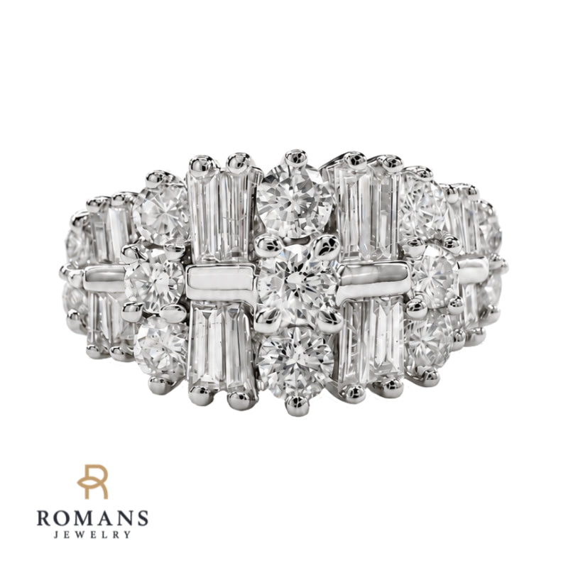 Natural Diamond Cocktail Cluster Ring 1.83CTW 14K Two Tone