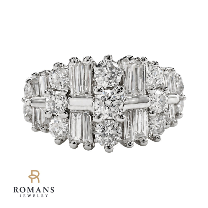 Natural Diamond Cocktail Cluster Ring 1.83CTW 14K Two Tone