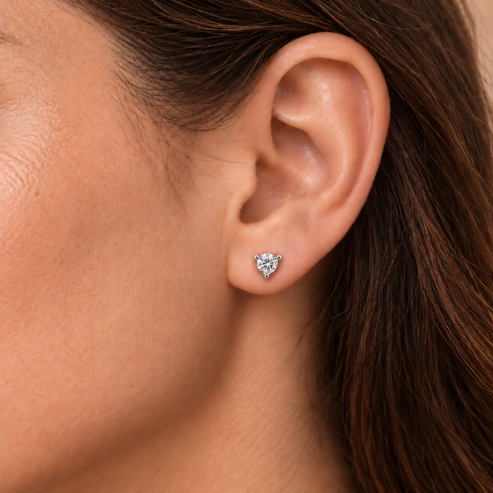 Natural Diamond Stud Earrings 0.83CTW 14K White Gold GIA