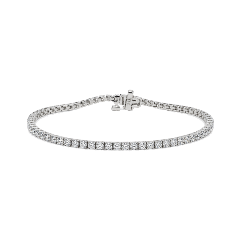 Shop this 14K white gold tennis bracelet featuring 1.66CTW natural round diamonds. A timeless fine jewelry essential with brilliant sparkle and elegance.