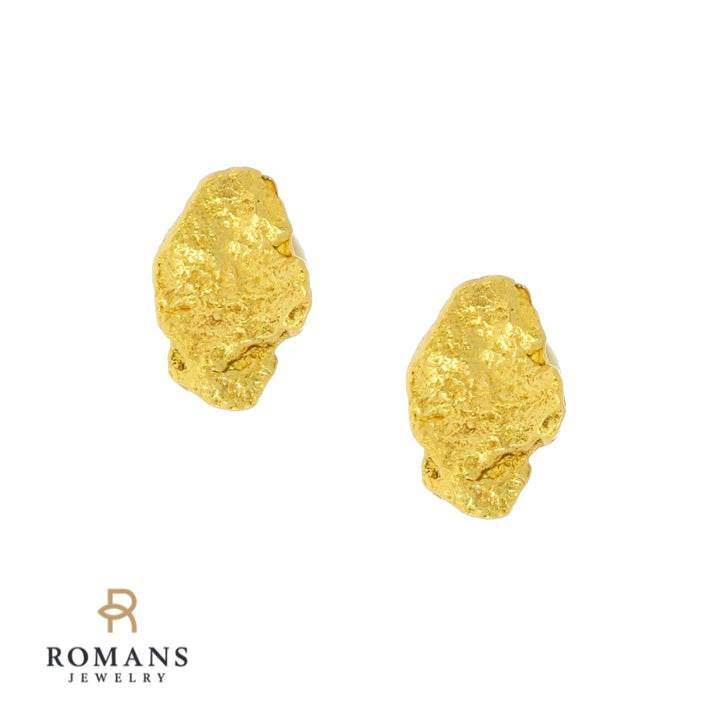 Natural Gold Nugget Stud Earrings