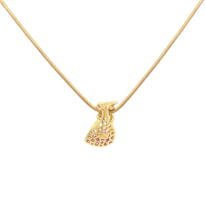 Ruby, Diamond & Pink Sapphire Necklace 18K Yellow Gold