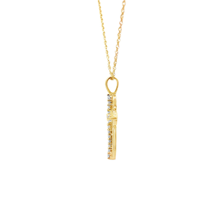 Cross Diamond Necklace 14K Yellow Gold .15 CTW