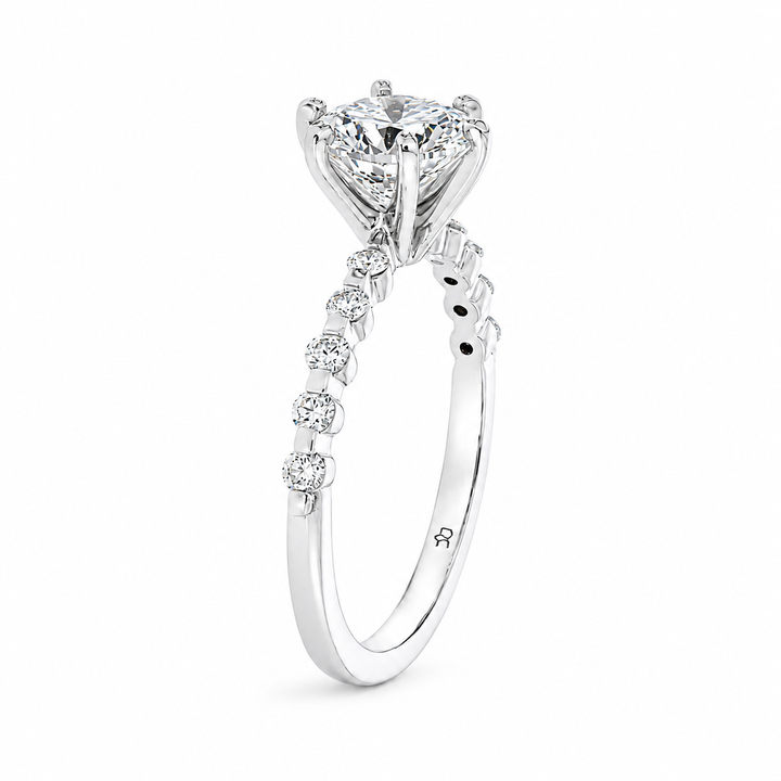 Old European Cut Diamond Engagement Ring 14K White Gold 1.41 CT
