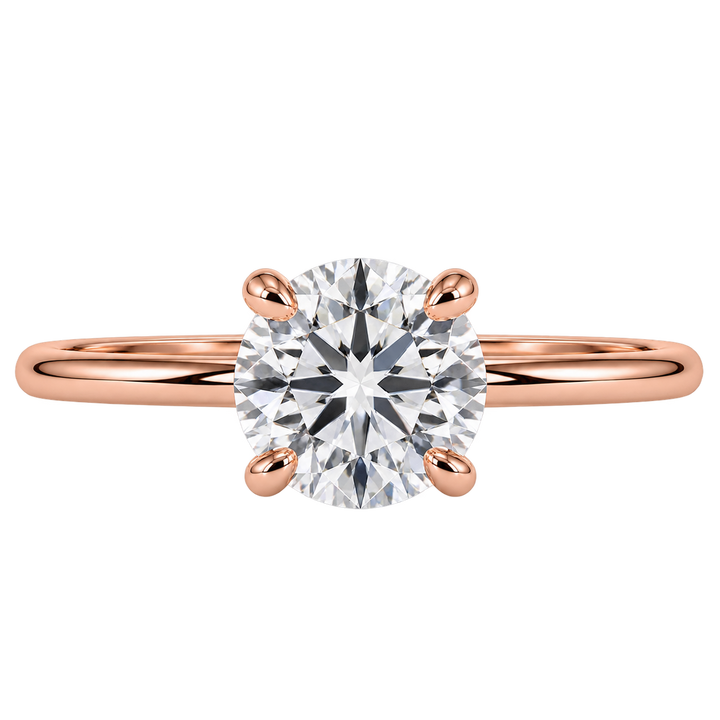 Covenant Hidden Halo Old European Natural Diamond Engagement Ring 0.98CT 14K Rose Gold