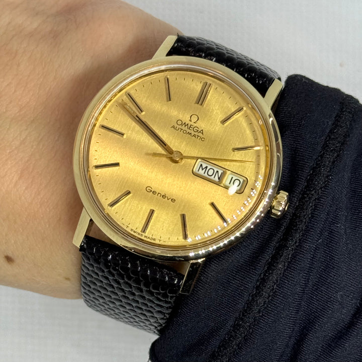 Omega Seamaster DeVille Automatic Watch 34MM 14K Solid Gold Steel C6864