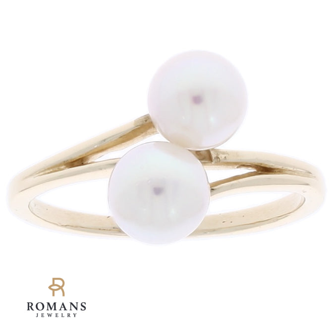 Pearl Bypass Ring 14K Yellow Gold
