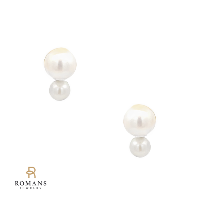 Pearl Cluster Earrings 14K Yellow Gold