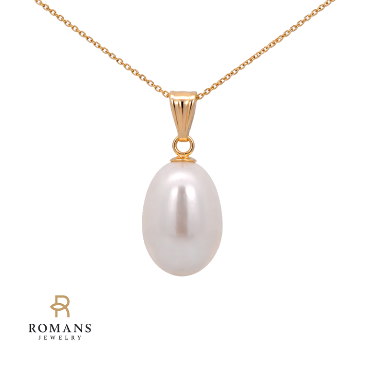 Pearl Dangle Pendant 14K Yellow Gold