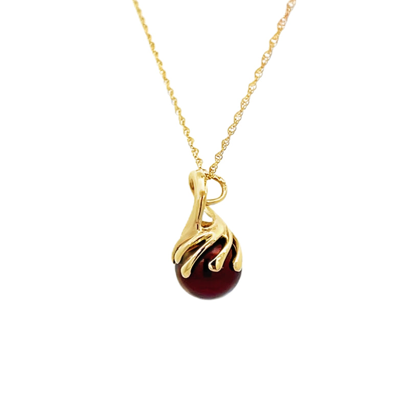 Chocolate Pearl Pendant 18K Yellow Gold
