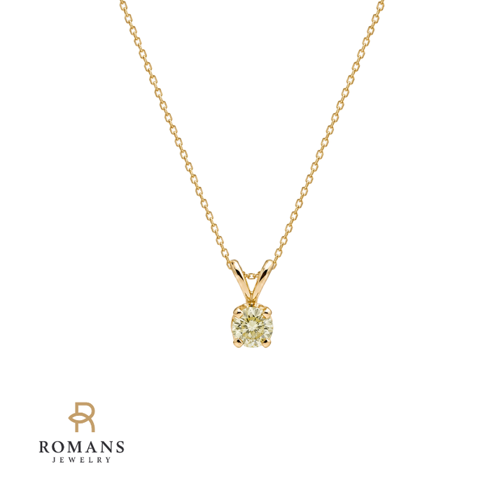 Petite Diamond Pendant 0.12CT 14K Yellow Gold