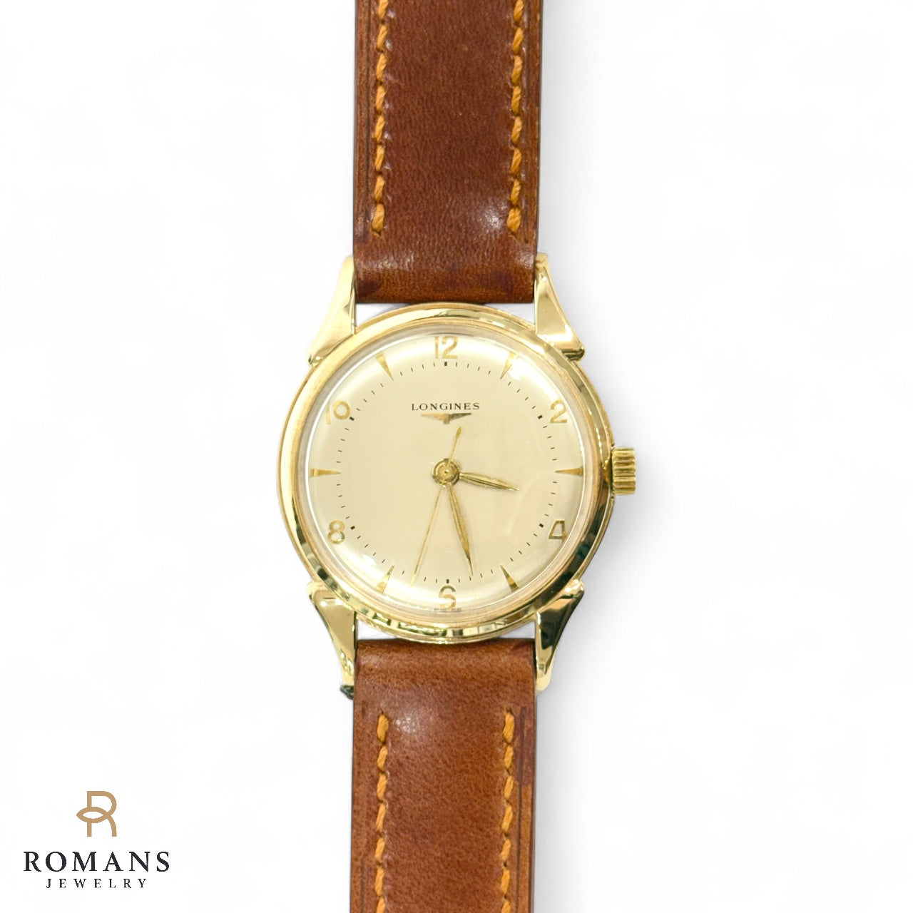 Longines Watch 1950s 10K Gold Filled 33mm Horn Lugs – Romans Jewelry
