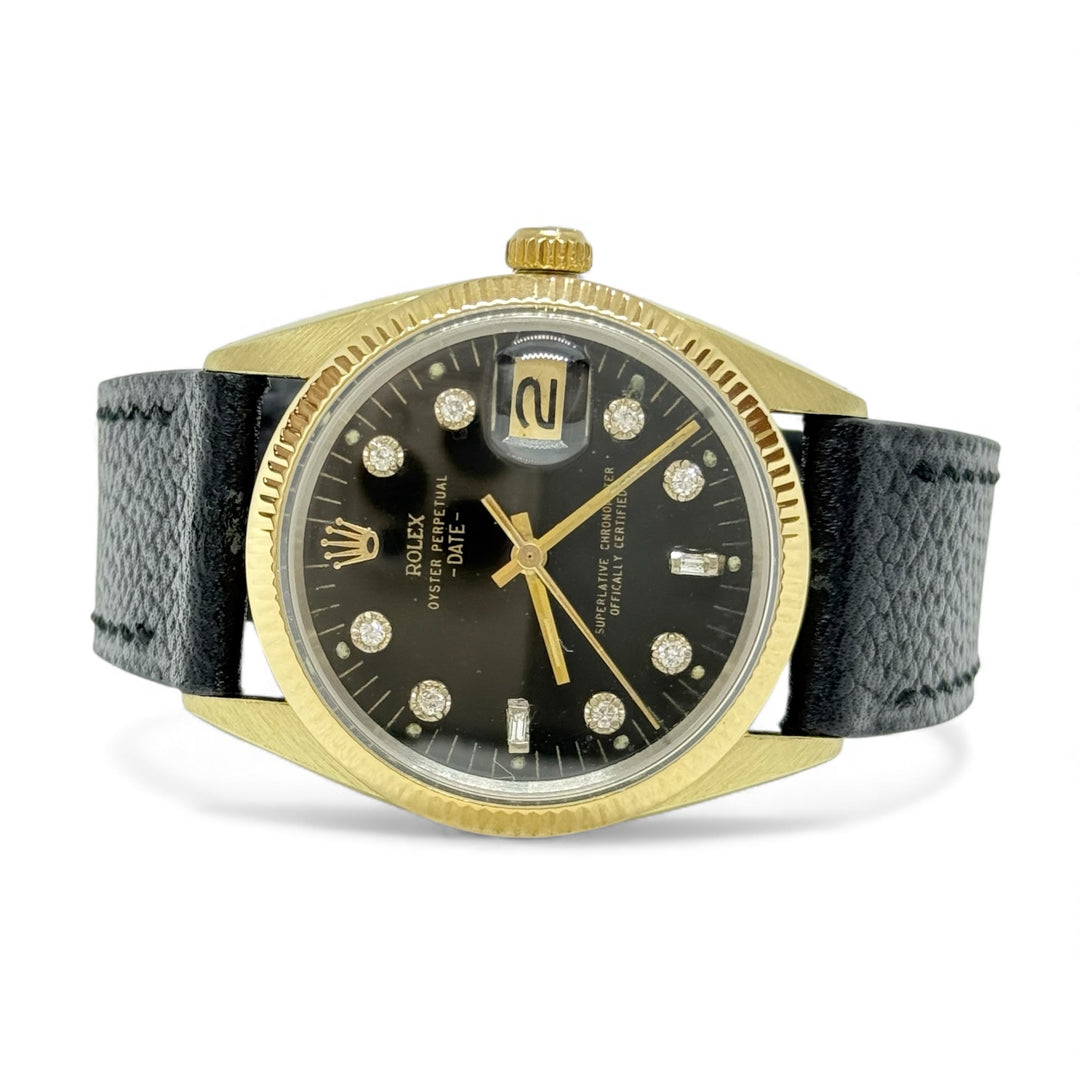 Rolex Date 1550 34mm Gold Shell Diamond Dial Y-1979