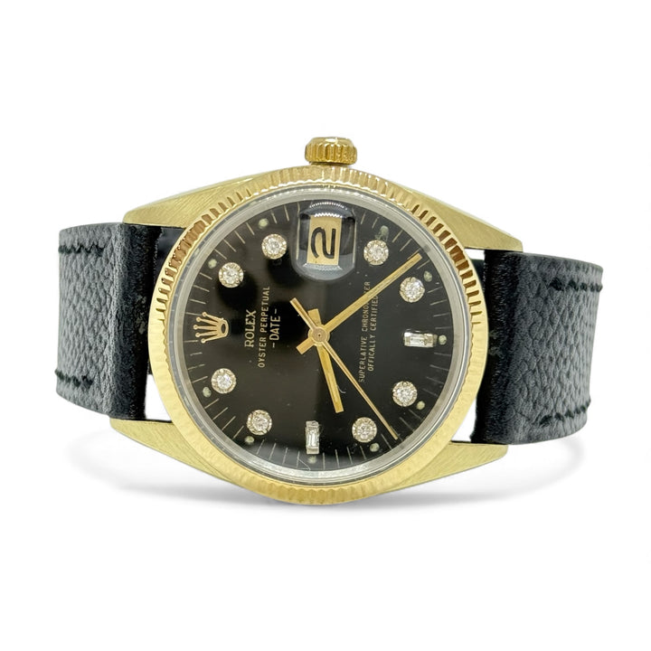 Rolex Date 1550 34mm Gold Shell Diamond Dial Y-1979