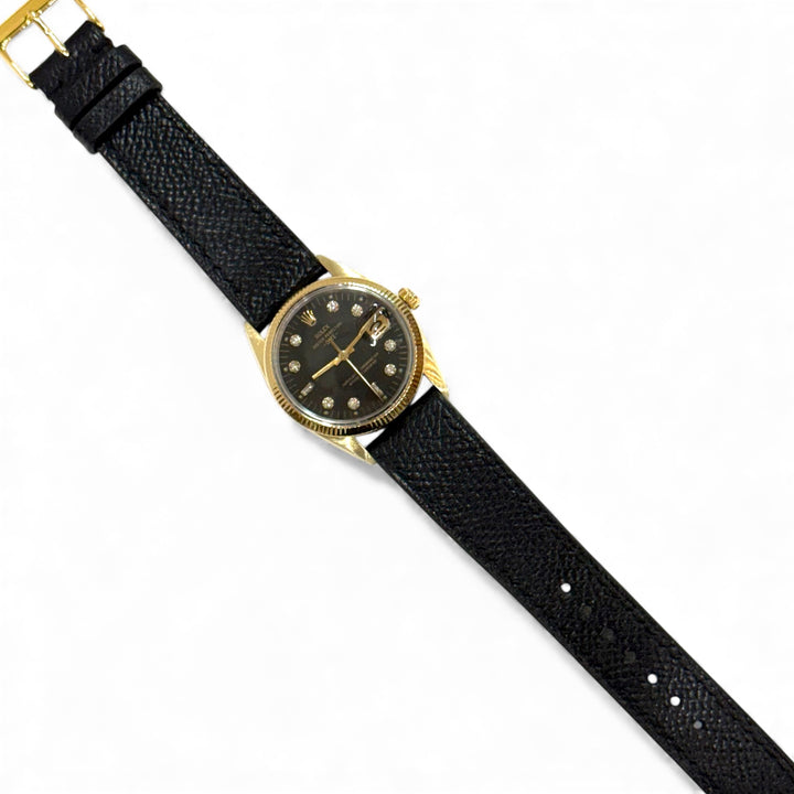 Rolex Date 1550 34mm Gold Shell Diamond Dial Y-1979